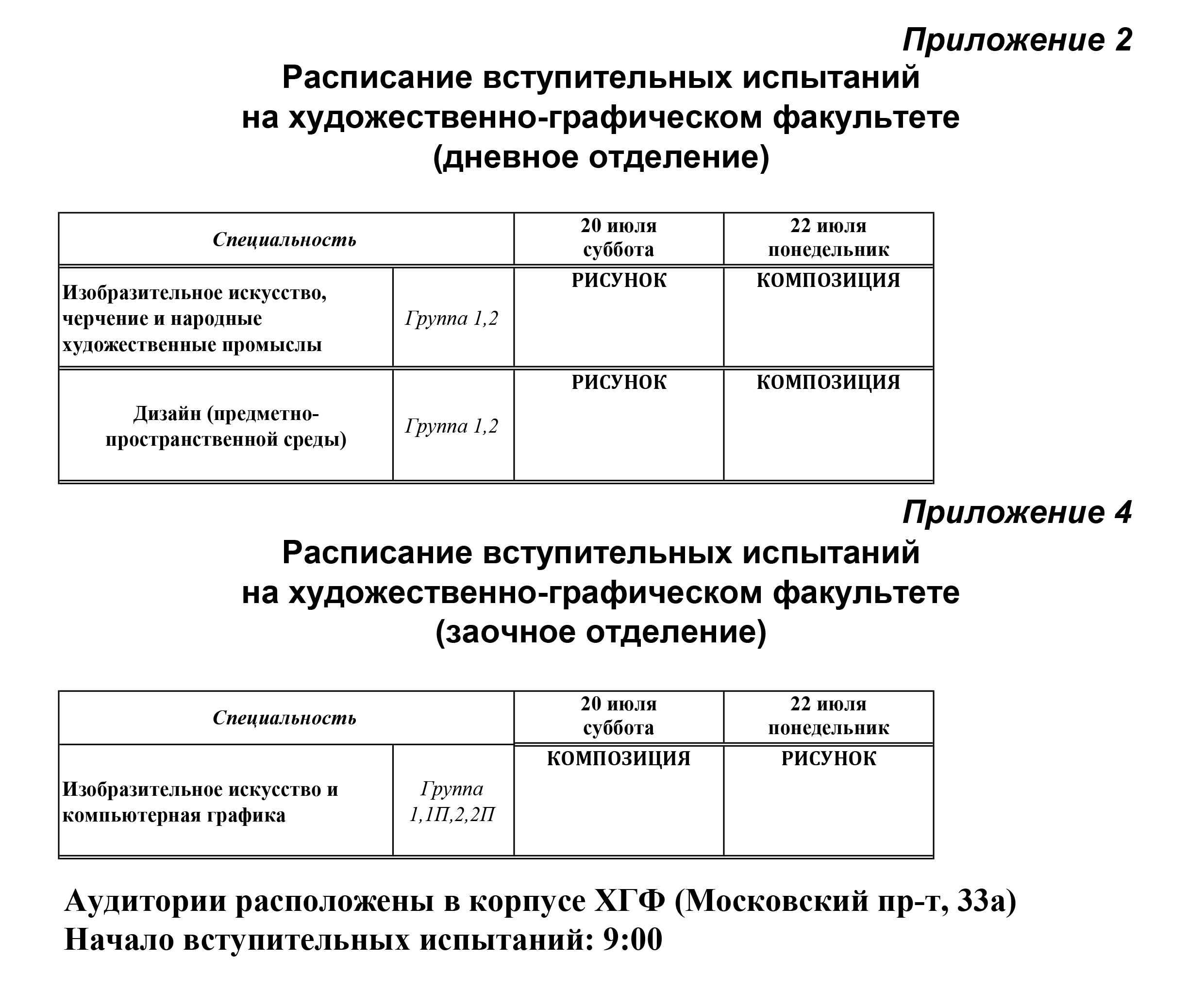 Расписание 20193